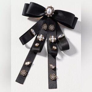 Anthropologie Embellished Bow Barrette - NWT - Black